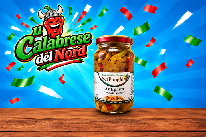 Antipasto misto vasetto 580 ml "SERFUNGHI" — sfondo blu