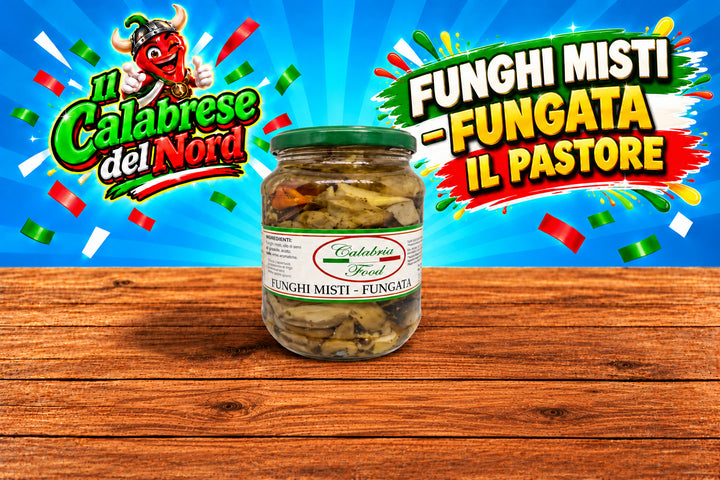 Funghi misti - Fungata vasetto da 580 "IL PASTORE" — sfondo blu