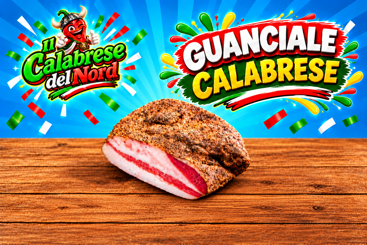 Guanciale 17,20 € al Kg. — Listino Privati, sfondo blu