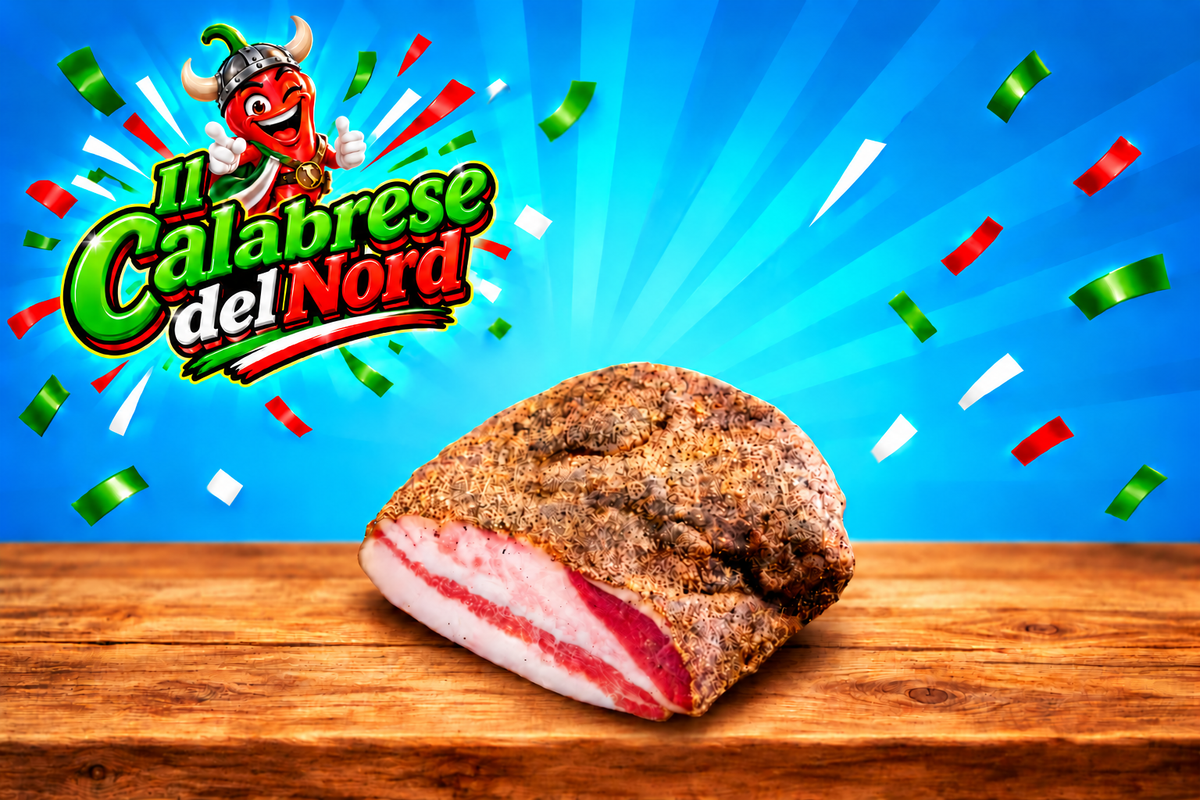 Guanciale 17,20 € al Kg. — sfondo blu