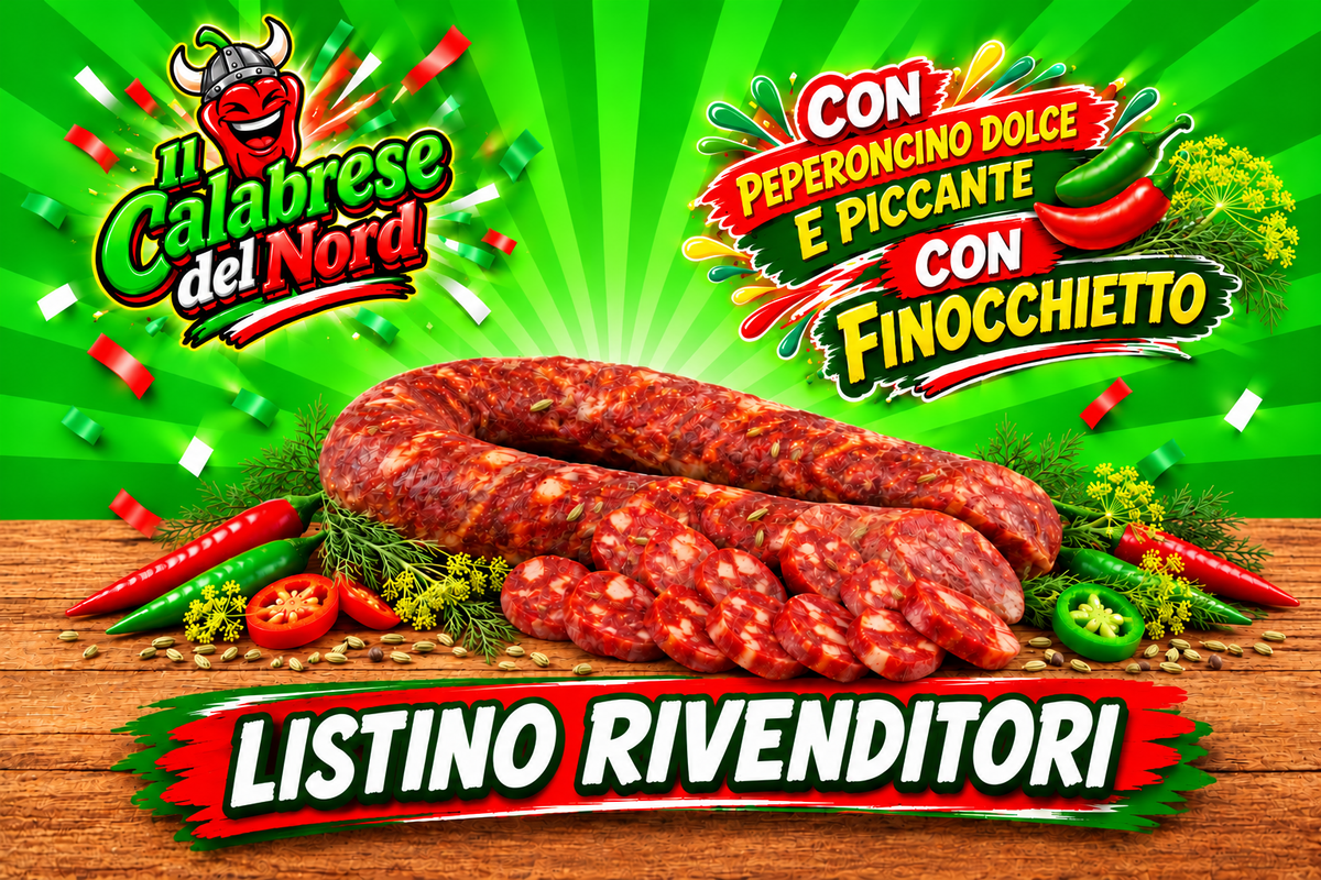 (RIVENDITORE) Salsiccia stagionata calabrese CON FINOCCHIETTO 16,8 € al Kg.