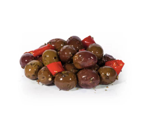 Le Olive condite sono un antipasto tipico della zona mediterranea, specie del sud Italia. Le olive alla monacale sono ideali per farcire la pizza oppure per preparare secondi piatti di pesce e di carne. – CONFEZIONE SOTTOVUOTO DA 500 gr.