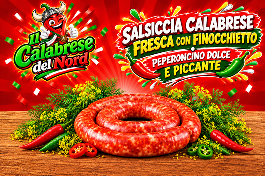 (GROSSISTI) Salsiccia Calabrese fresca CON FINOCCHIETTO 11,8 € al kg.