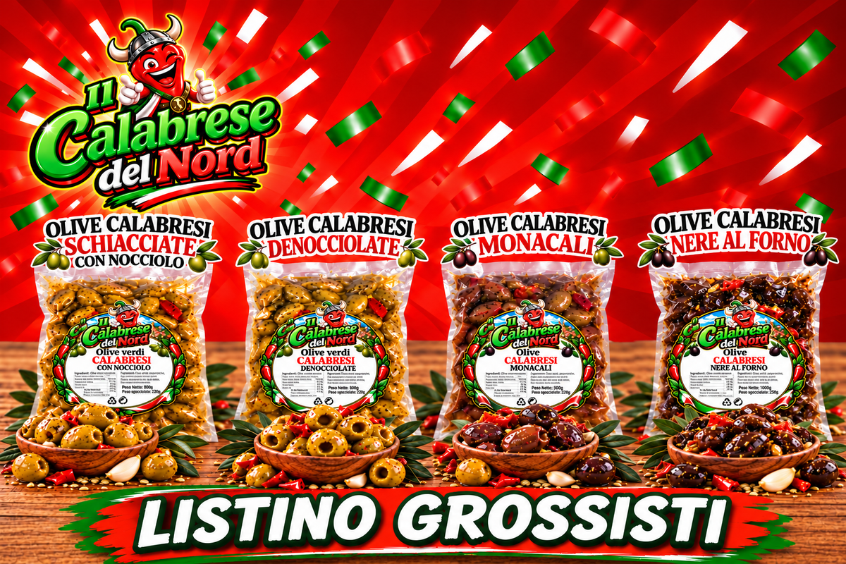 (GROSSISTI) Olive calabresi confezione da 700 GR. "IL CALABRESE DEL NORD"
