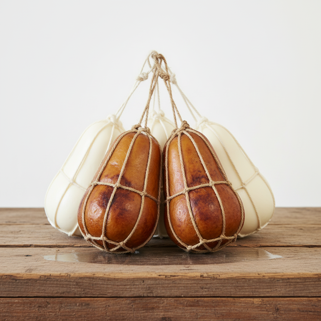 La provola calabrese è un formaggio di latte vaccino, a latte crudo e a pasta cotta o pasta semicotta e filata. In genere ha la forma di una sfera schiacciata, dal peso di circa 800 gr. Nella variante affumicata viene messa in sala apposita per il procedimento che le dona quel caratteristico profumo di legna arsa ed il gusto particolare al palato.
Nella versione affumicata tramite il procedimento di affumicatura prende il tipico aroma di legna arsa che la rende adatta ai palati che amano gli aromi.