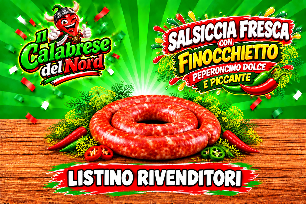 (RIVENDITORI) Salsiccia Calabrese fresca CON FINOCCHIETTO 11,8 € al kg.