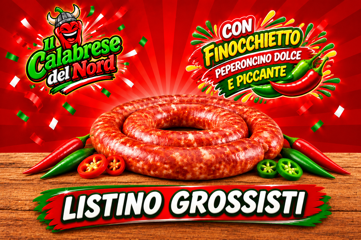 (GROSSISTI) Salsiccia Calabrese fresca CON FINOCCHIETTO 11,8 € al kg.