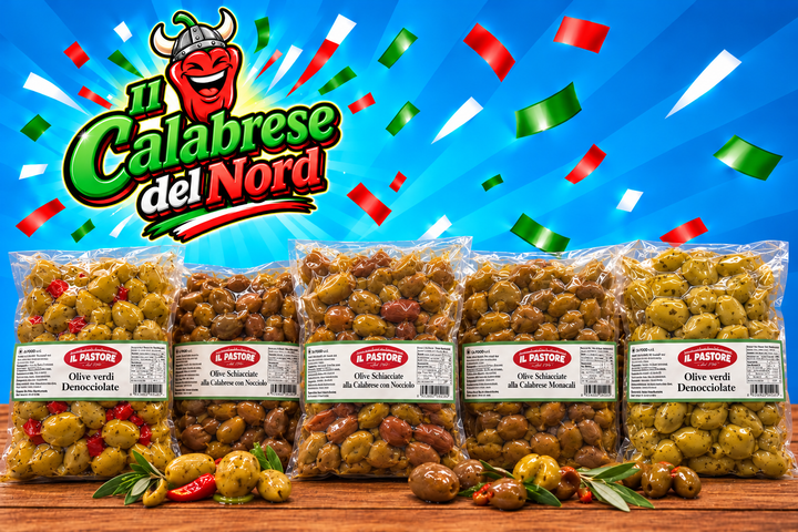 Olive calabresi confezione da 500 GR. "IL PASTORE DAL 1950"