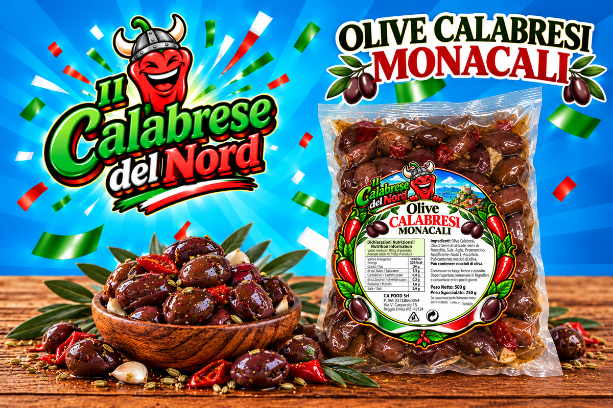 Olive calabresi confezione da 700 GR. "IL CALABRESE DEL NORD"