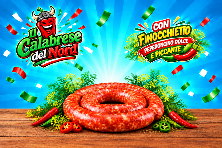 Salsiccia Calabrese fresca CON FINOCCHIETTO 11,8 € al kg.