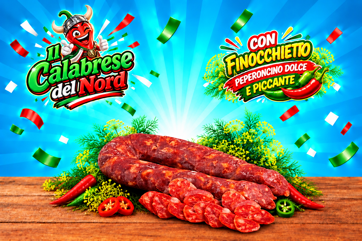 (RIVENDITORI) Salsiccia stagionata calabrese CON FINOCCHIETTO 16,8 € al Kg.