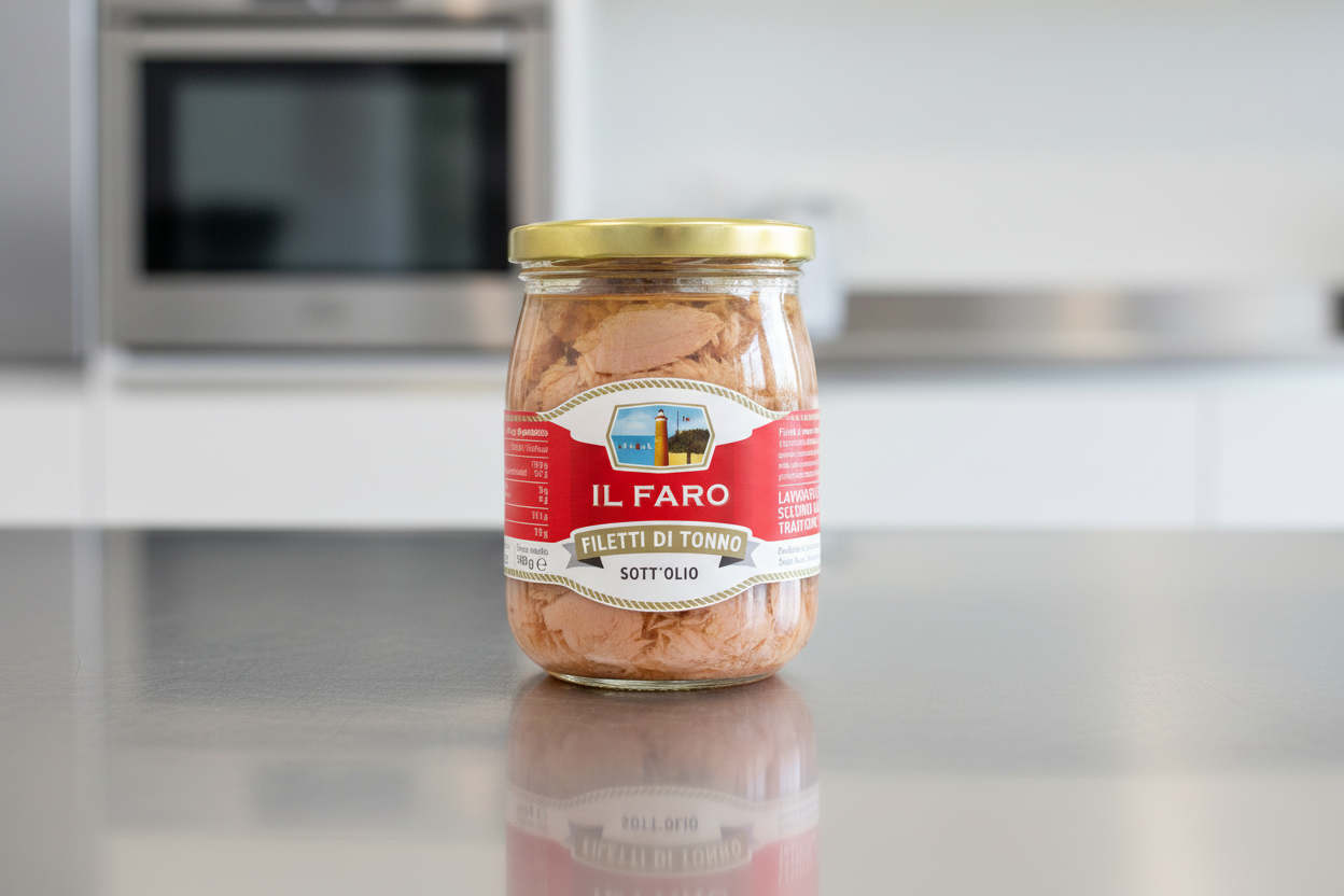 Filetti di Tonno "IL FARO" vasetto da 540 gr.