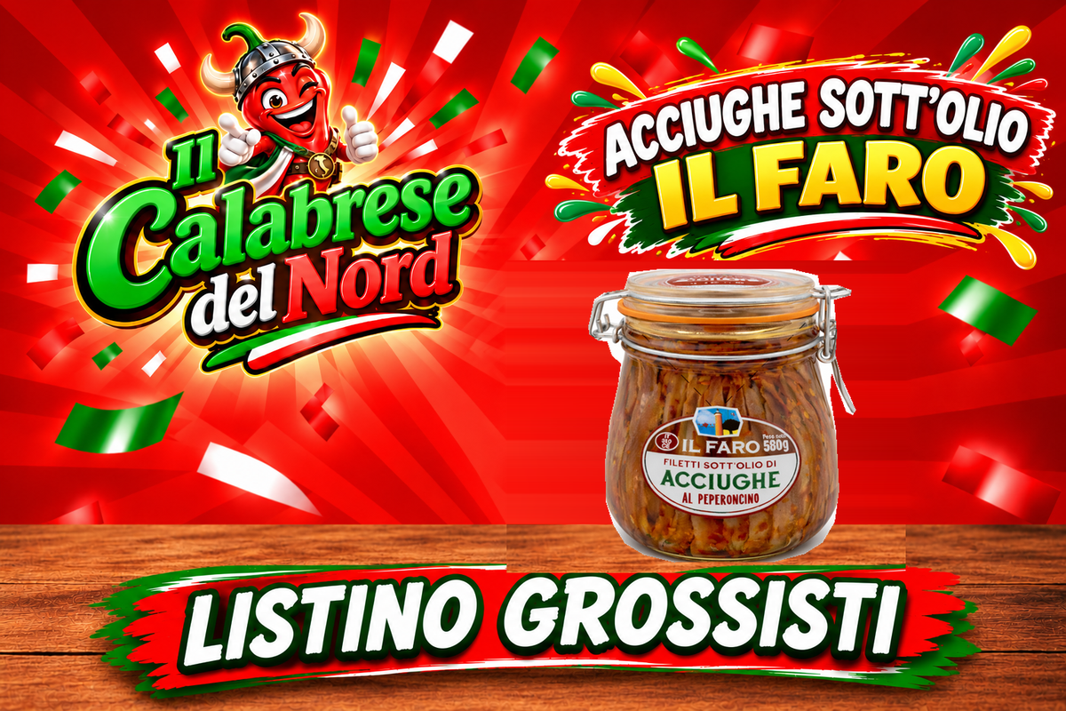 Acciughe al peperoncino Il Faro 580 g, listino grossisti