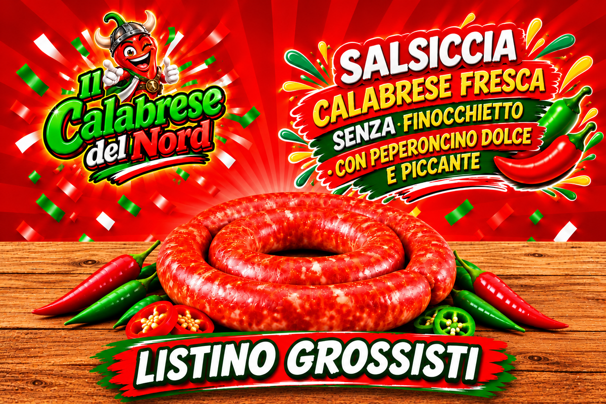 (GROSSISTI) Salsiccia Calabrese fresca SENZA FINOCCHIETTO 11,8 € al kg.