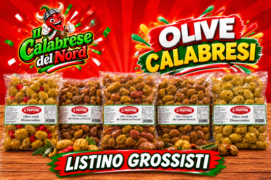 (GROSSISTI) Olive calabresi confezione da 500 GR. "IL PASTORE DAL 1950"