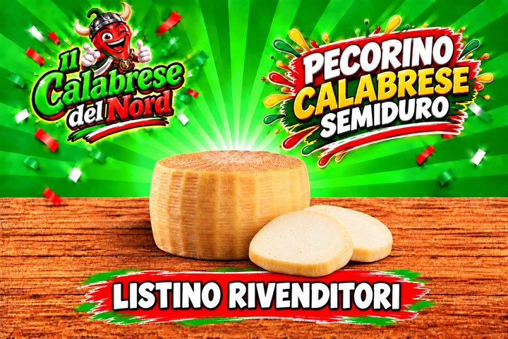 (RIVENDITORI) Pecorino calabrese semiduro 16,8 € al kg. confezione da 950 gr. circa