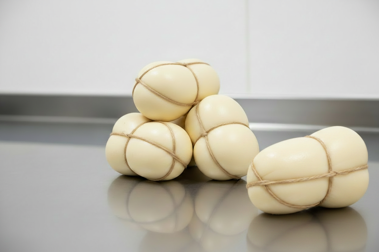 La provola calabrese è un formaggio di latte vaccino, a latte crudo e a pasta cotta o pasta semicotta e filata. In genere ha la forma di una sfera schiacciata, dal peso di circa 800 gr. Nella variante affumicata viene messa in sala apposita per il procedimento che le dona quel caratteristico profumo di legna arsa ed il gusto particolare al palato.