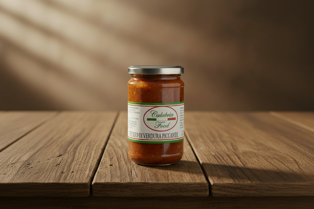 Le Verdure Piccanti sott’olio sono ideali da spalmare su una bruschetta di pane calda, in accoppiata anche con un buona fetta di formaggio pecorino fresco.  – TRITATO DI VERDURE PICCANTI 🌶️ – INGREDIENTI: VERDURE 90% (PEPERONCINO PICCANTE, MELENZANE, OLIVE VERDI, POMODORI SECCHI, AGLIO, ORIGANO) FUNGHI, OLIO DI SEMI DI GIRASOLE, ACETO DI VINO (CONTIENE SOLFITI), SALE. ACIDIFICANTE: E330. DOPO L’APERTURA CONSERVARE IN FRIGO E CONSUMARE ENTRO POCHI GIORNI. – PESO NETTO: 314ML